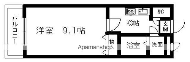 プレッソリーバY(1K/2階)の間取り写真