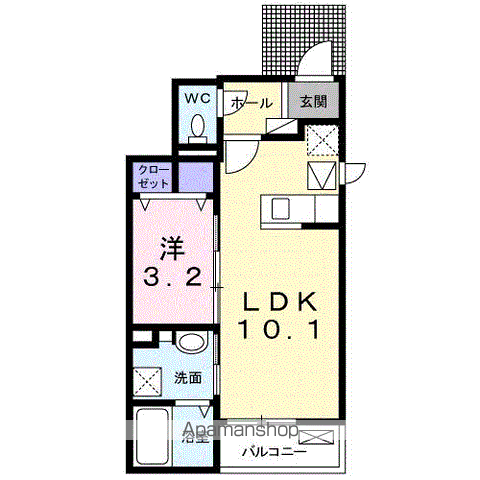 エラーブル(1LDK/1階)の間取り写真