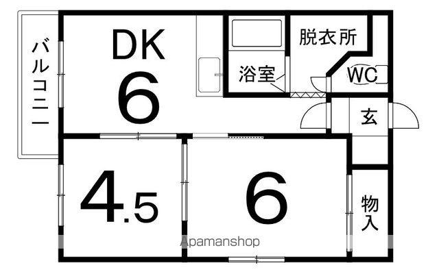 メゾンドール明星(2DK/1階)の間取り写真