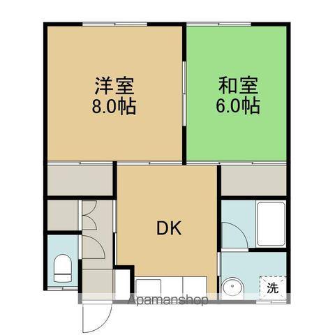 グリーンハウスK(2DK/1階)の間取り写真