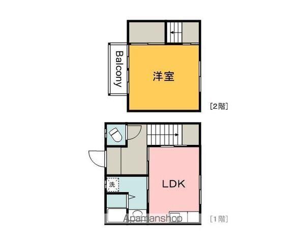 メゾネット宇品御幸(1DK/1階)の間取り写真