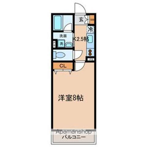ORBITAL8(1K/1階)の間取り写真