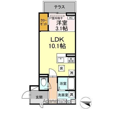 E-COMFORT FLAT(1LDK/1階)の間取り写真