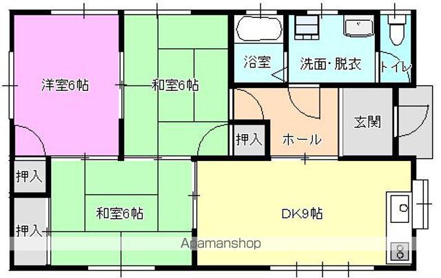 山口県周南市 1階建 築33年(3DK)の間取り写真