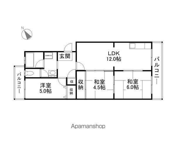 KORIN(3LDK/3階)の間取り写真