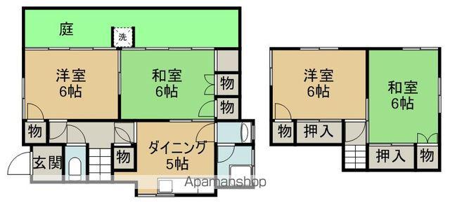名鉄河和線 知多武豊駅 徒歩16分 2階建 築49年(4DK)の間取り写真