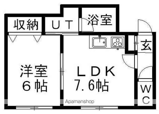 レクレール澄川(1DK/3階)の間取り写真