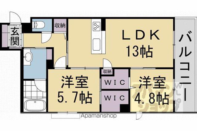 グランメゾン ヒラキ(2LDK/3階)の間取り写真
