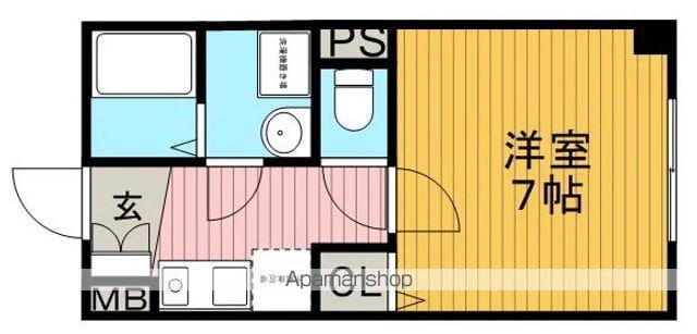 ドミール蛍池(1K/1階)の間取り写真