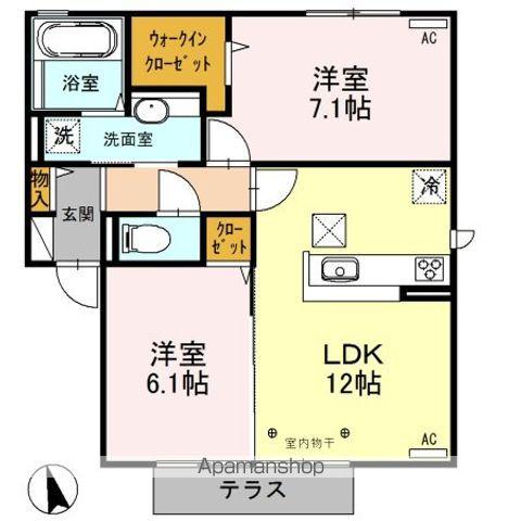 カトルセゾン(2LDK/1階)の間取り写真