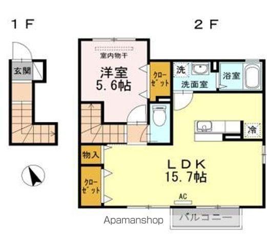 クレスタ(1LDK/2階)の間取り写真