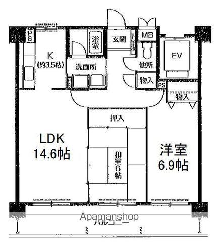 リヴェール(3LDK/6階)の間取り写真