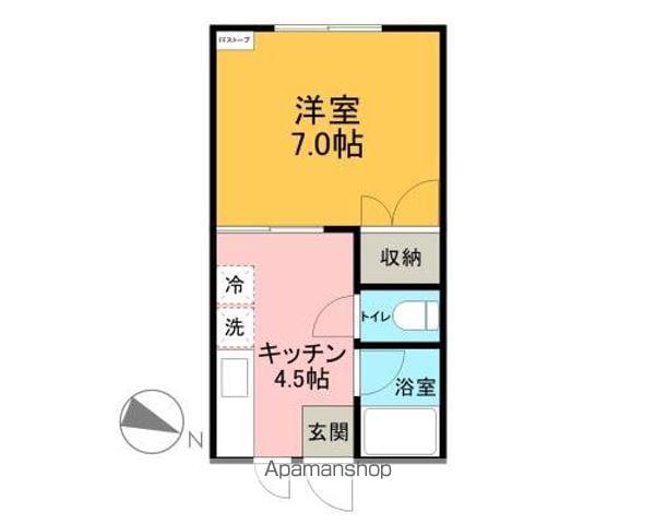 コーポデミタス(1K/1階)の間取り写真