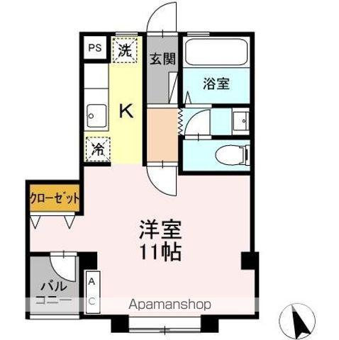 ざおうマンション(1K/2階)の間取り写真