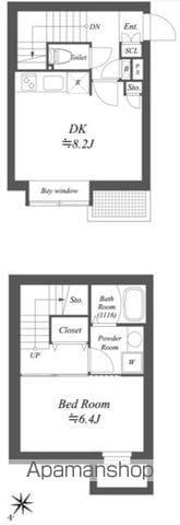 LEGALAND初台(1DK/1階)の間取り写真