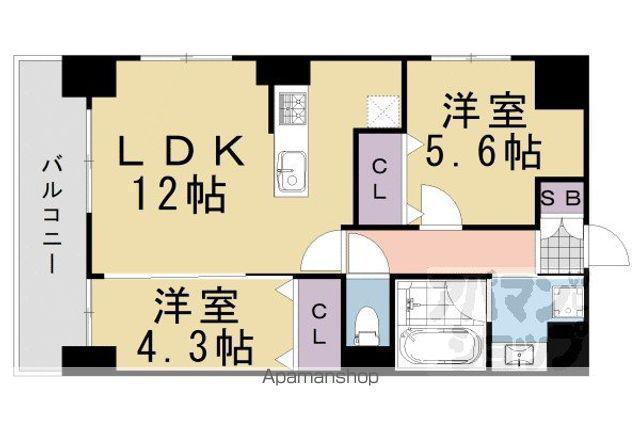 QUALIOR京都東山(2LDK/4階)の間取り写真