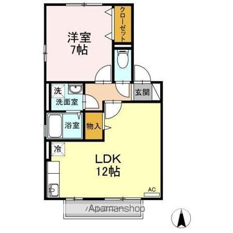 ソレーユ高岡 C棟(1LDK/2階)の間取り写真
