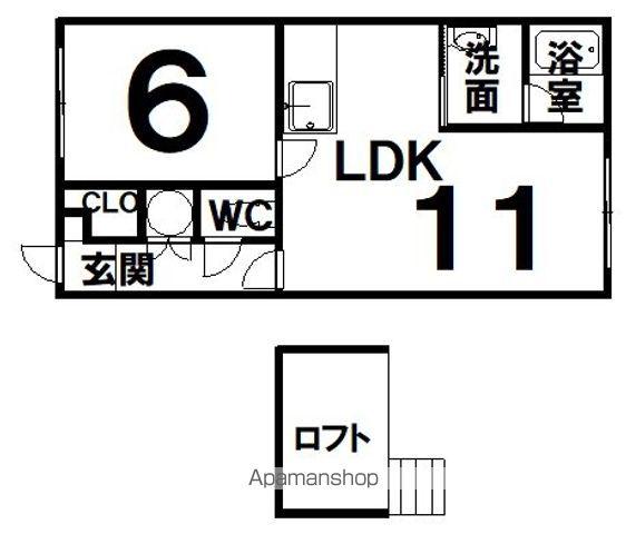ソフィア鳥取(1LDK/2階)の間取り写真