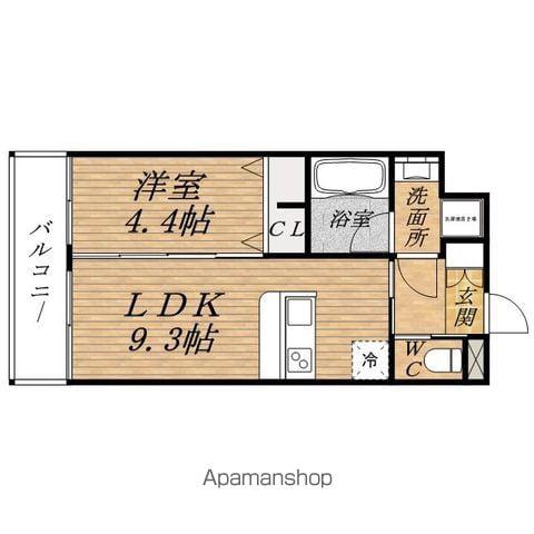 SPLENDID安土町(1LDK/8階)の間取り写真