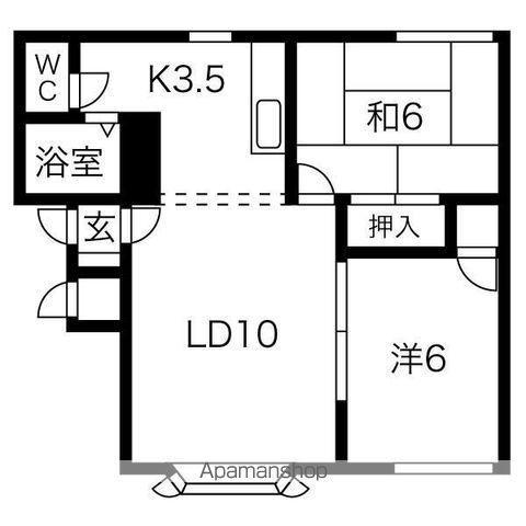 サンヴィレッヂ新琴似(2LDK/3階)の間取り写真