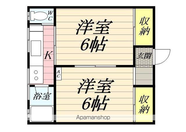 岐北ビル(2K/1階)の間取り写真