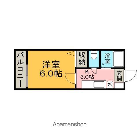 南福岡ルネッサンス(1K/6階)の間取り写真