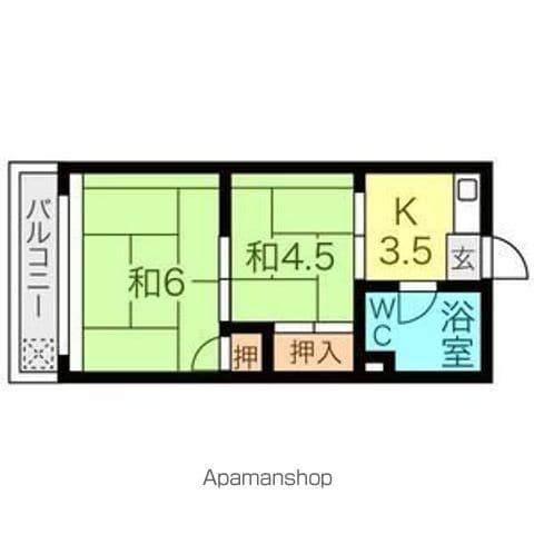 見岳ビル(2DK/1階)の間取り写真