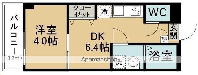 TERASU仙台(1DK/2階)の間取り写真