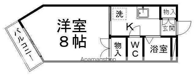 コーポシオン(1K/1階)の間取り写真