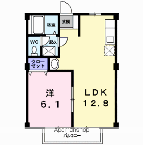 ソレイユⅠ(1LDK/2階)の間取り写真