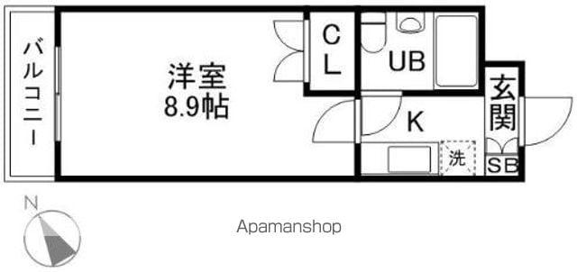 ジュネスドミール(1K/8階)の間取り写真