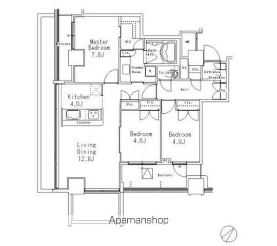 MFPR目黒タワー(3LDK/17階)の間取り写真