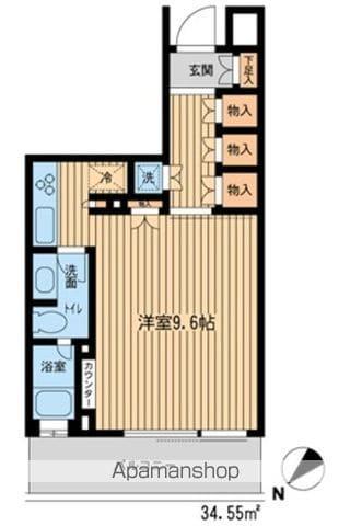 HF新横浜レジデンス(1K/10階)の間取り写真