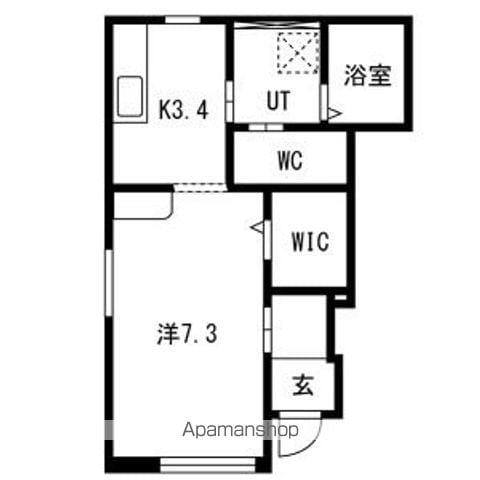 シエール(ワンルーム/1階)の間取り写真