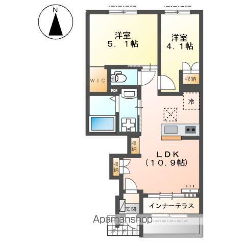 ドエル・カルミア(2LDK/1階)の間取り写真