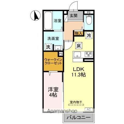 リュミエール太田(1LDK/1階)の間取り写真