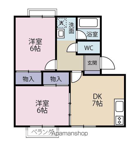 ハイツウエダ(2DK/2階)の間取り写真