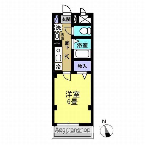 アバンウェルディッツォ(1K/3階)の間取り写真