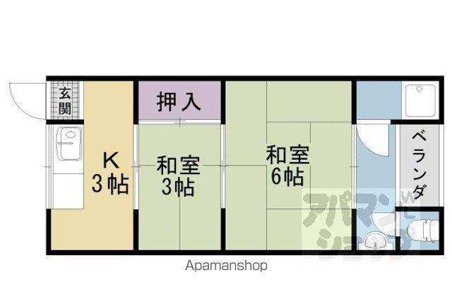 みのり荘(2K/2階)の間取り写真