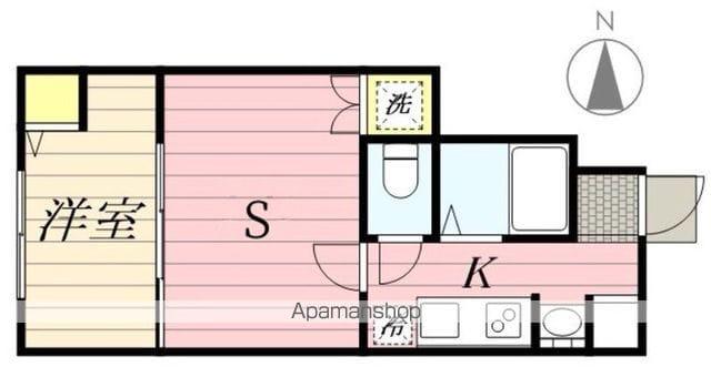 I-WOOD三鷹上連雀(1K/1階)の間取り写真