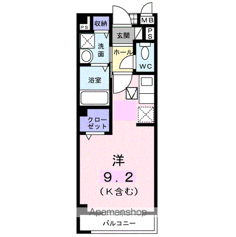 エルンテ清瀬(ワンルーム/1階)の間取り写真