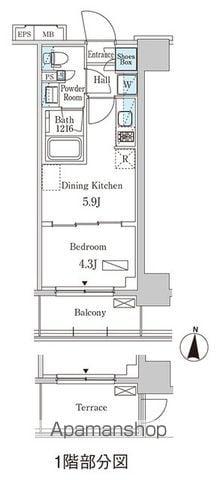 パークアクシス本所・親水公園(1DK/7階)の間取り写真