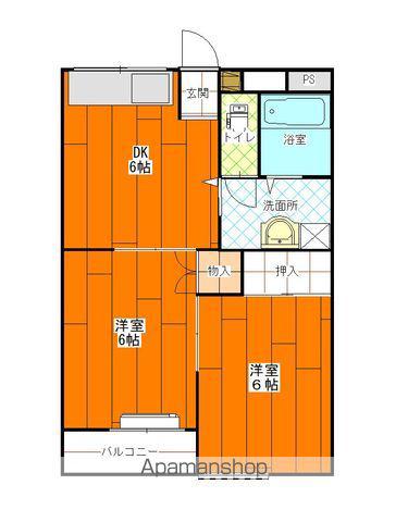 アゼール(2DK/3階)の間取り写真