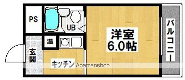 ヒルズ大野芝(1K/4階)の間取り写真