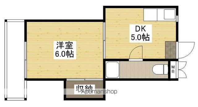 第1小河内ビル(1DK/2階)の間取り写真