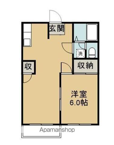 サンパレス足利2(1LDK/2階)の間取り写真