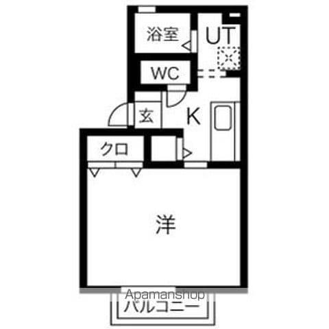 一彗館Ⅰ・Ⅱ(1K/1階)の間取り写真