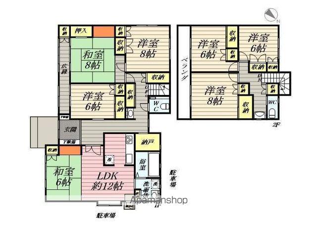 武蔵野線 新三郷駅 徒歩23分 2階建 築26年(7LDK)の間取り写真