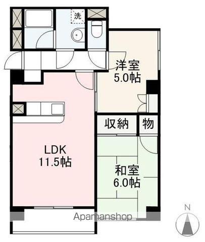 プレアール香西(2LDK/1階)の間取り写真