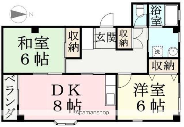 エクレール ソレイユ(2DK/1階)の間取り写真